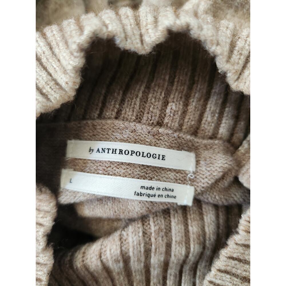 Anthropologie Margarita Tunic sweater sz L Button Heathered brown boho career - Picture 8 of 12